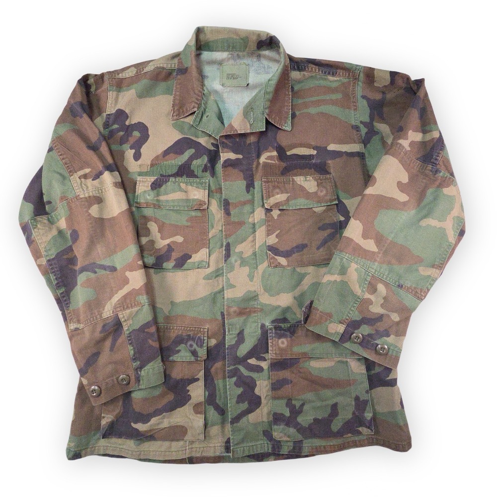 Vintage USGI Combat Coat Jacket Mens Medium Woodland Camo BDU Gorpcore DLA100